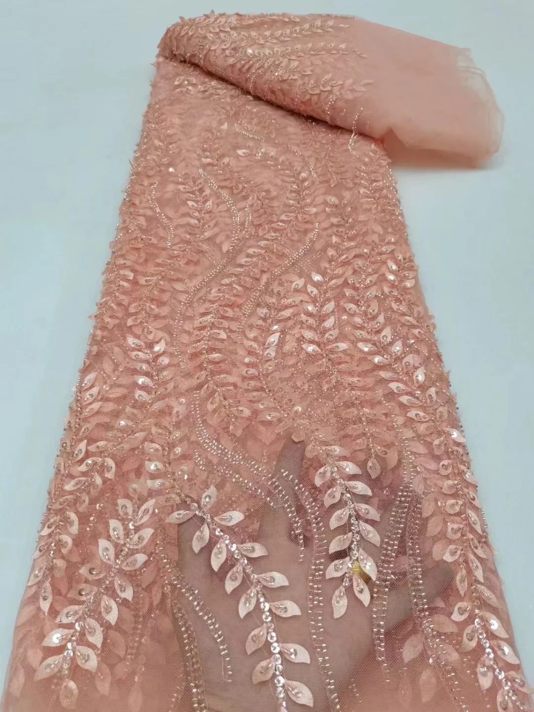 2023 Peach African Sequins Lace Fabric High Quality French 3D Flowers Tulle Lace Fabric For Wedding Dress Nigerian Lace Sew
2023 Peach African Sequins Lace Fabric High Quality French 3D Flowers Tulle Lace Fabric For Wedding Dress Nigerian Lace Sew