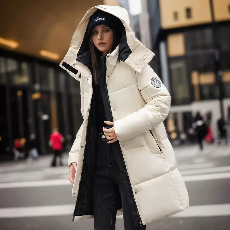 Autumn and winter thick jacket large size hooded midi cotton jacket student hooded armband down cotton jacket women
Autumn and winter thick jacket large size hooded midi cotton jacket student hooded armband down cotton jacket women