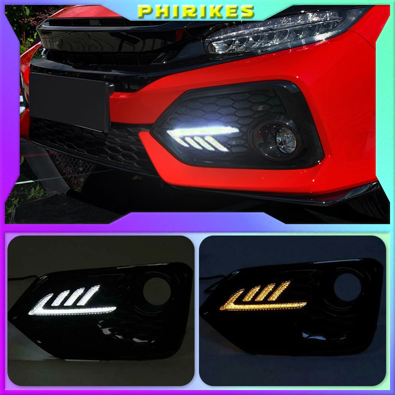 2PCS For Honda CIVIC hatchback 2016 2017 2018 2019 Daytime Running Light LED DRL fog lamp Driving lights Yellow Turn Signal Lamp
2PCS For Honda CIVIC hatchback 2016 2017 2018 2019 Daytime Running Light LED DRL fog lamp Driving lights Yellow Turn Signal Lamp