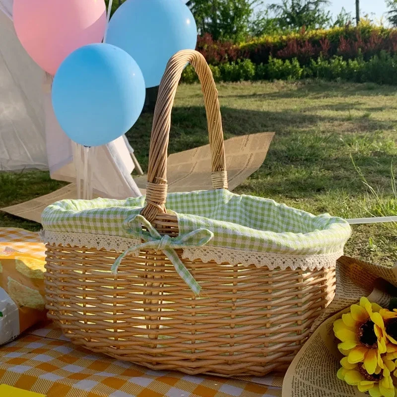 Willow Rattan Picnic Basket Shopping Basket Woven Handheld Toy Storage Photography Gift Fruit Basket Flower Basket Outdoor
Willow Rattan Picnic Basket Shopping Basket Woven Handheld Toy Storage Photography Gift Fruit Basket Flower Basket Outdoor