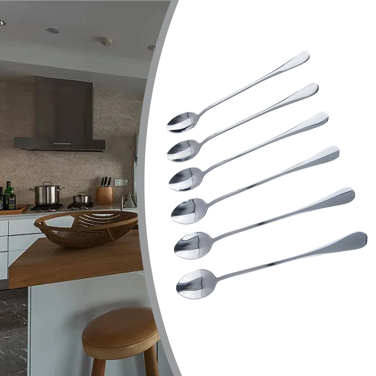 6PCS Milkshake Spoon Stainless Steel 19.5*2.8 Cm Ice Tea Coffee Cream Candy Multi-Purpose Spoon Household Kitchen Bar Tableware
6PCS Milkshake Spoon Stainless Steel 19.5*2.8 Cm Ice Tea Coffee Cream Candy Multi-Purpose Spoon Household Kitchen Bar Tableware