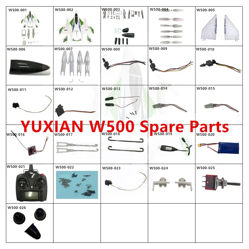 YUXIAN YU Xiang W500 RC plane spare parts Motor Propeller Remote controller Servo ESC Receiving board Steel wire
YUXIAN YU Xiang W500 RC plane spare parts Motor Propeller Remote controller Servo ESC Receiving board Steel wire