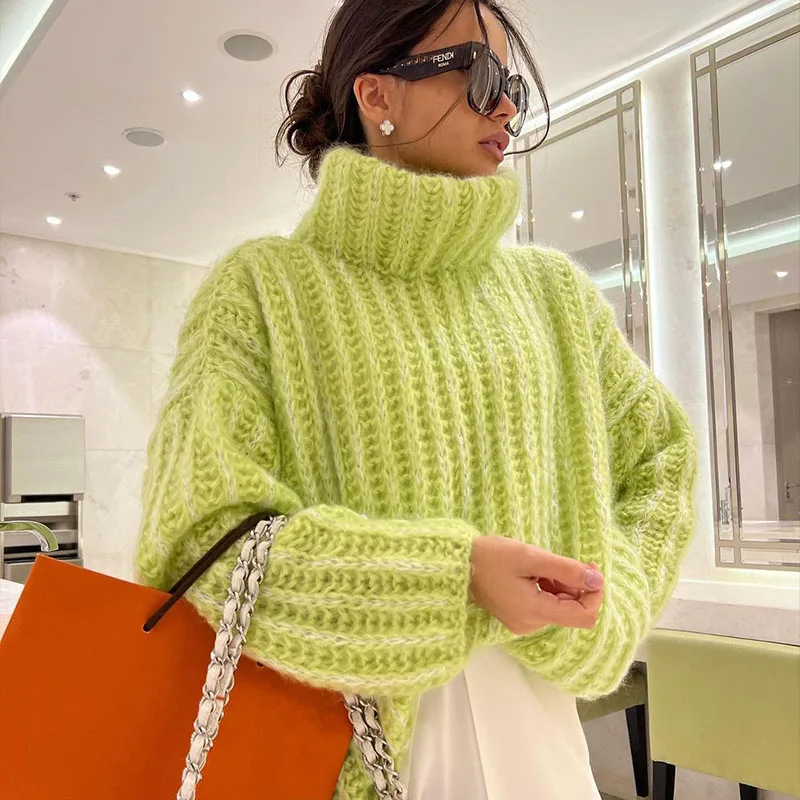 Yojoceli Autumn oversize knitted pullover women Winter casual fashion sweater outerwear Elegant warm turtleneck jumper
Yojoceli Autumn oversize knitted pullover women Winter casual fashion sweater outerwear Elegant warm turtleneck jumper