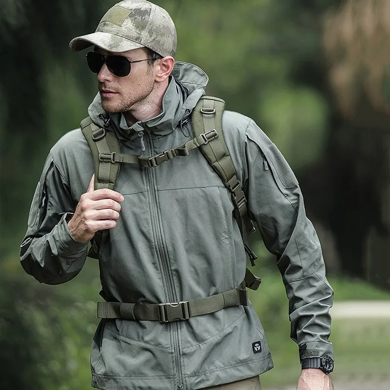 Shark Skin Waterproof Tactical Jacket Men Spring Autumn Multi-pocket Wear-Resistant Windbreaker Coat Military Thin Cargo Jackets 
Shark Skin Waterproof Tactical Jacket Men Spring Autumn Multi-pocket Wear-Resistant Windbreaker Coat Military Thin Cargo Jackets