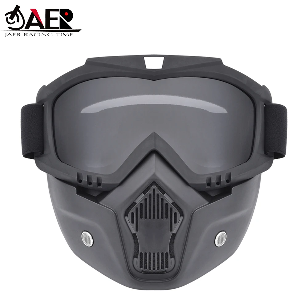 

Motorcycle Motocross Goggles Glasses Face Mask with Detachable Mouth Filter Dust Mask For Modular Open Face Helmets