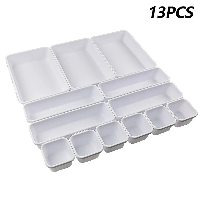 

13Pcs Drawer Organizers Separator for Home Office Desk Stationery Storage Box for Kitchen Bathroom Makeup Organizer Boxes