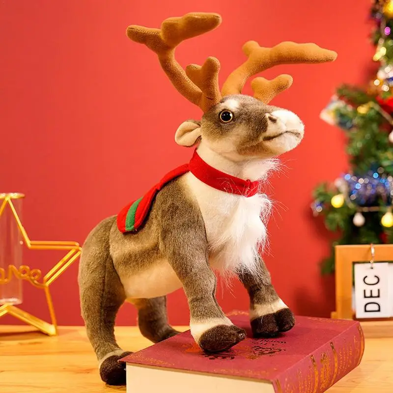 

35 см имитация детской игрушки Рождественский олень плюши кукла Рождество Лось мягкие игрушки Счастливого Рождества Новый год Декор подарки для детей