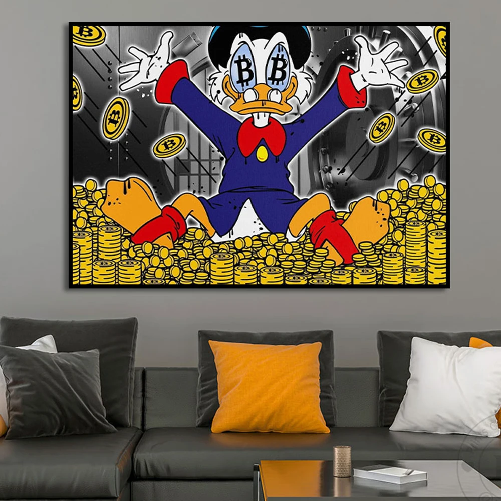 Disney Donald Duck Love Money Street Graffiti Art Canvas Painting Poster And Prints Wall For Living Room Home Decoration Cuadros
Disney Donald Duck Love Money Street Graffiti Art Canvas Painting Poster And Prints Wall For Living Room Home Decoration Cuadros