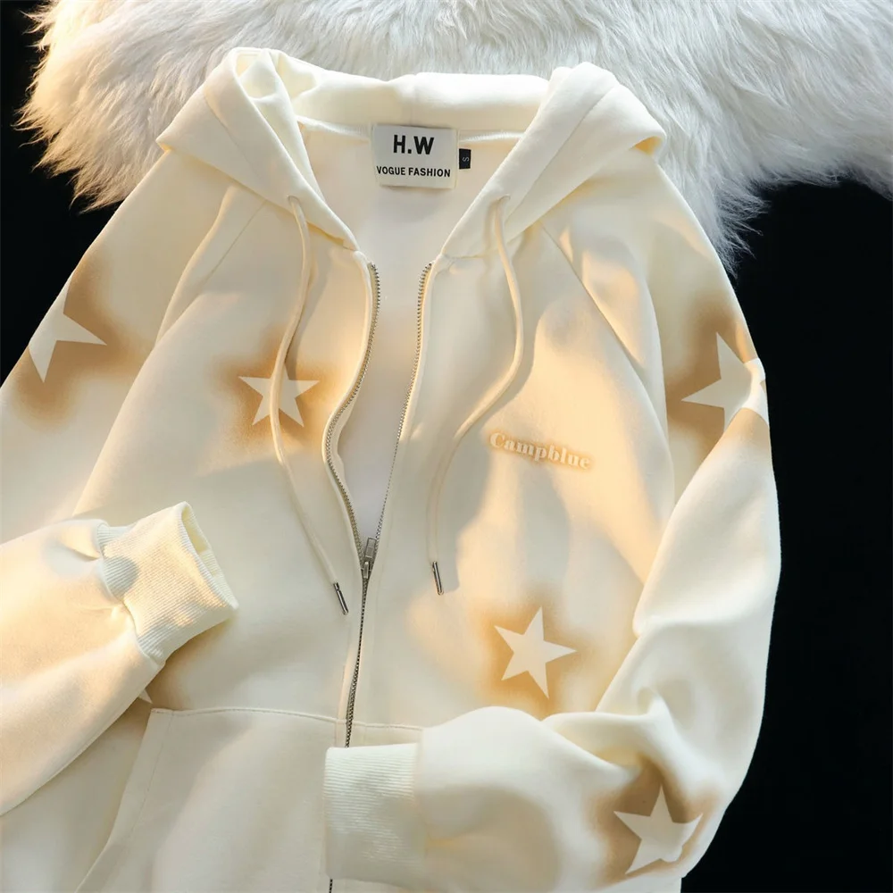Vintage Star Print Women Hoodie Harajuku Warm Soft Jacket Loose Autumn Hooded Sweatshirt Zip Up Student Hoodie Streetwear
Vintage Star Print Women Hoodie Harajuku Warm Soft Jacket Loose Autumn Hooded Sweatshirt Zip Up Student Hoodie Streetwear