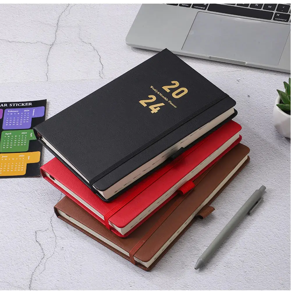 

New 2024 Daily Monthly Planner Notebook Kawaii Calendar Diary Journal Notepad Schedule Book Office Stationery Office Accessories