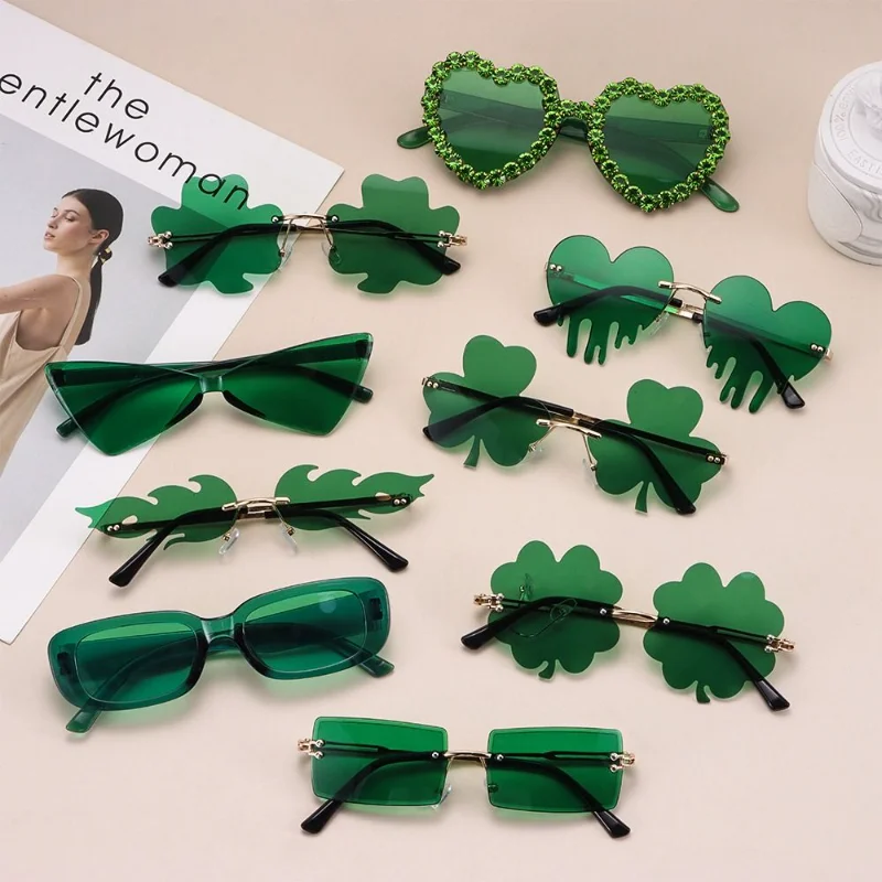 Sun Glasses St. Patrick's Day Green Four Leaf Clover Glasses Leprechaun Costume Glasses Irish Shamrock Sunglasses
Sun Glasses St. Patrick's Day Green Four Leaf Clover Glasses Leprechaun Costume Glasses Irish Shamrock Sunglasses