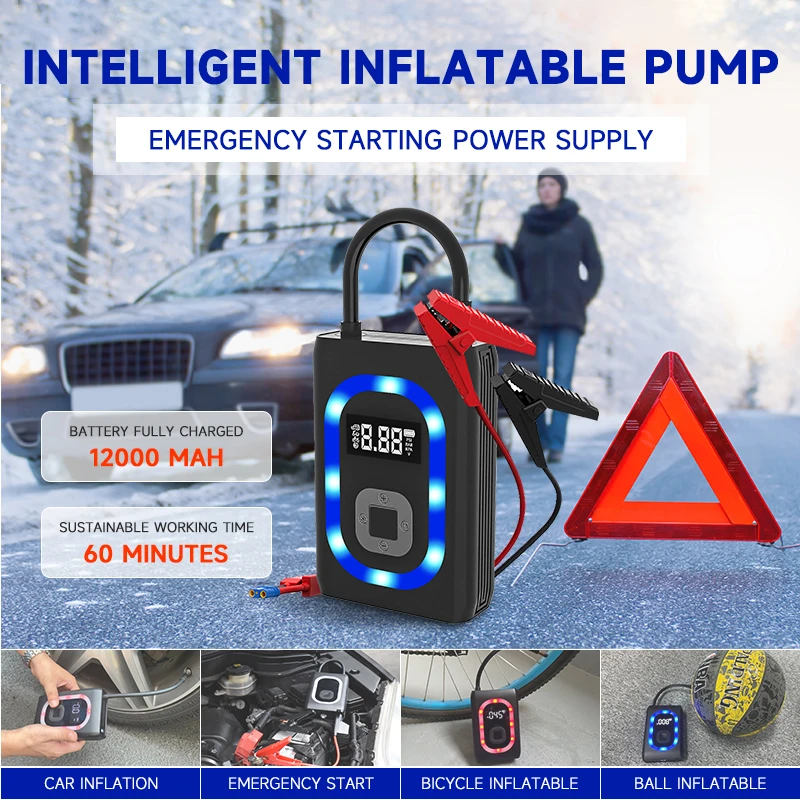 

AP06 Cordless Portable Digital Tire Inflator 12V 150PSI Electric Automatic Inflatable Car Tyre Air Pump Compressor Machine