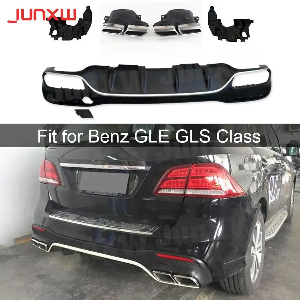 PP Black Rear Bumper Lip Diffuser with Exhaust Tips For Mercedes Benz GLE GLS Class W166 GLE63 AMG SUV 2016 -2018 Rear Diffuser
PP Black Rear Bumper Lip Diffuser with Exhaust Tips For Mercedes Benz GLE GLS Class W166 GLE63 AMG SUV 2016 -2018 Rear Diffuser