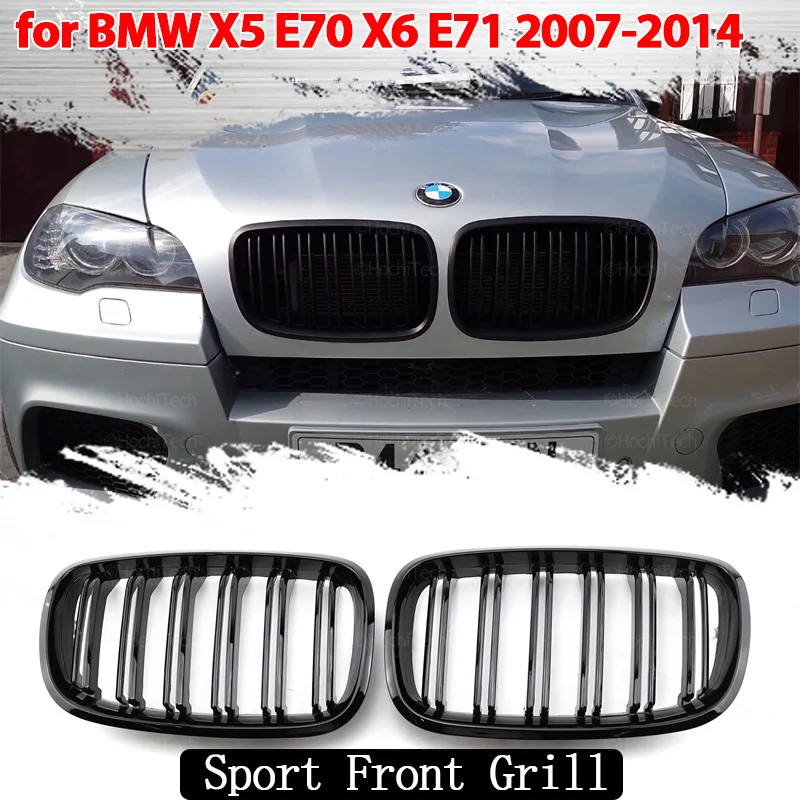 Front Kidney Grille Hood Grills Double Line for BMW X5 E70 2007-2013 X6 E71 E72 2008-2014 Gloss Black Car Front Kidney Grille
Front Kidney Grille Hood Grills Double Line for BMW X5 E70 2007-2013 X6 E71 E72 2008-2014 Gloss Black Car Front Kidney Grille