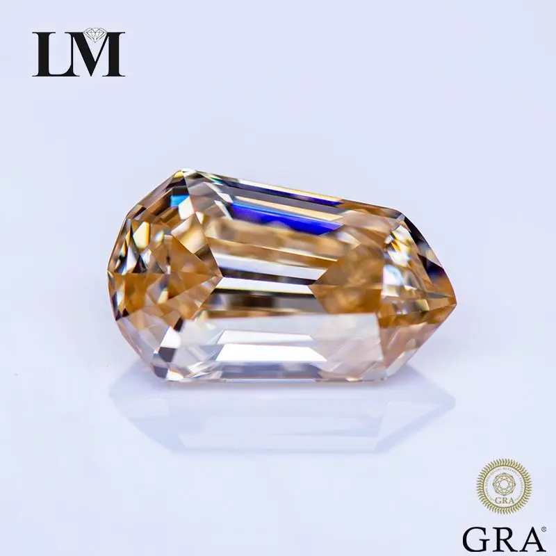 

Moissanite Stone Primary Color Champagne Peltate Cut Lab Grown Diamond Advanced Jewelry Making Materials with GRA Certificate