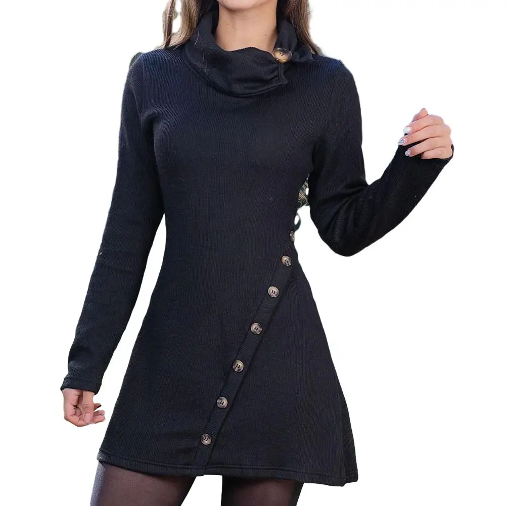 Fashion Spring Women's High Neck Button Sexy Hip Dress Solid Color Diagonal Single Breasted Long Sleeve Female Dresses Clothing
Fashion Spring Women's High Neck Button Sexy Hip Dress Solid Color Diagonal Single Breasted Long Sleeve Female Dresses Clothing