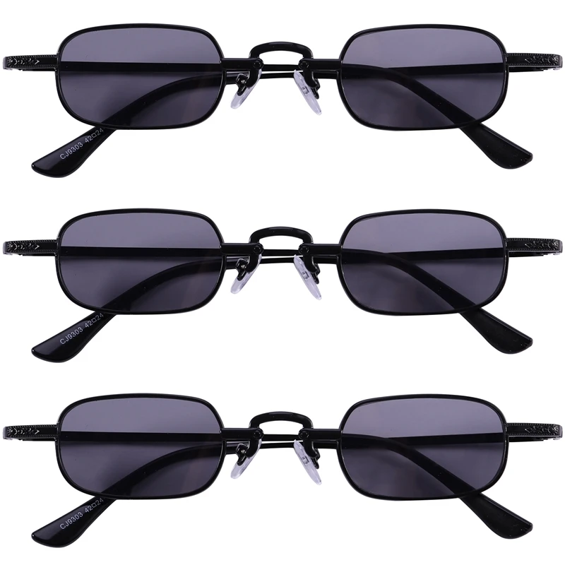 3X Retro Punk Glasses Clear Square Sunglasses Female Retro Sunglasses Men Metal Frame-Black & Black Gray 
3X Retro Punk Glasses Clear Square Sunglasses Female Retro Sunglasses Men Metal Frame-Black & Black Gray