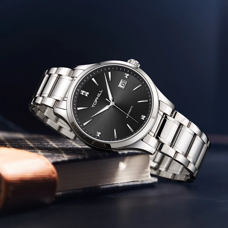 

TOPHILL Business Men's Mechanical Watch Automatic Movement Calendar Watches Waterproof Sapphire Wristwatch 316L Stainless Steel