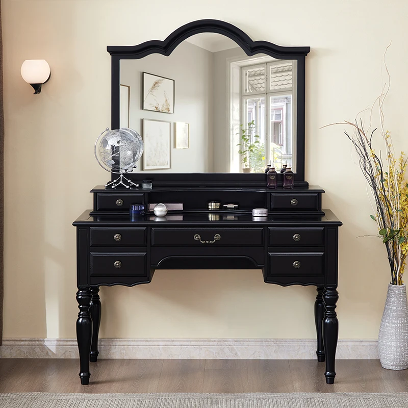 Nordic Luxury Dressing Table Black Mirror Storage Drawers Dressing Table Bedroom Corner Coiffeuse Femme Meuble Furniture Set
Nordic Luxury Dressing Table Black Mirror Storage Drawers Dressing Table Bedroom Corner Coiffeuse Femme Meuble Furniture Set
