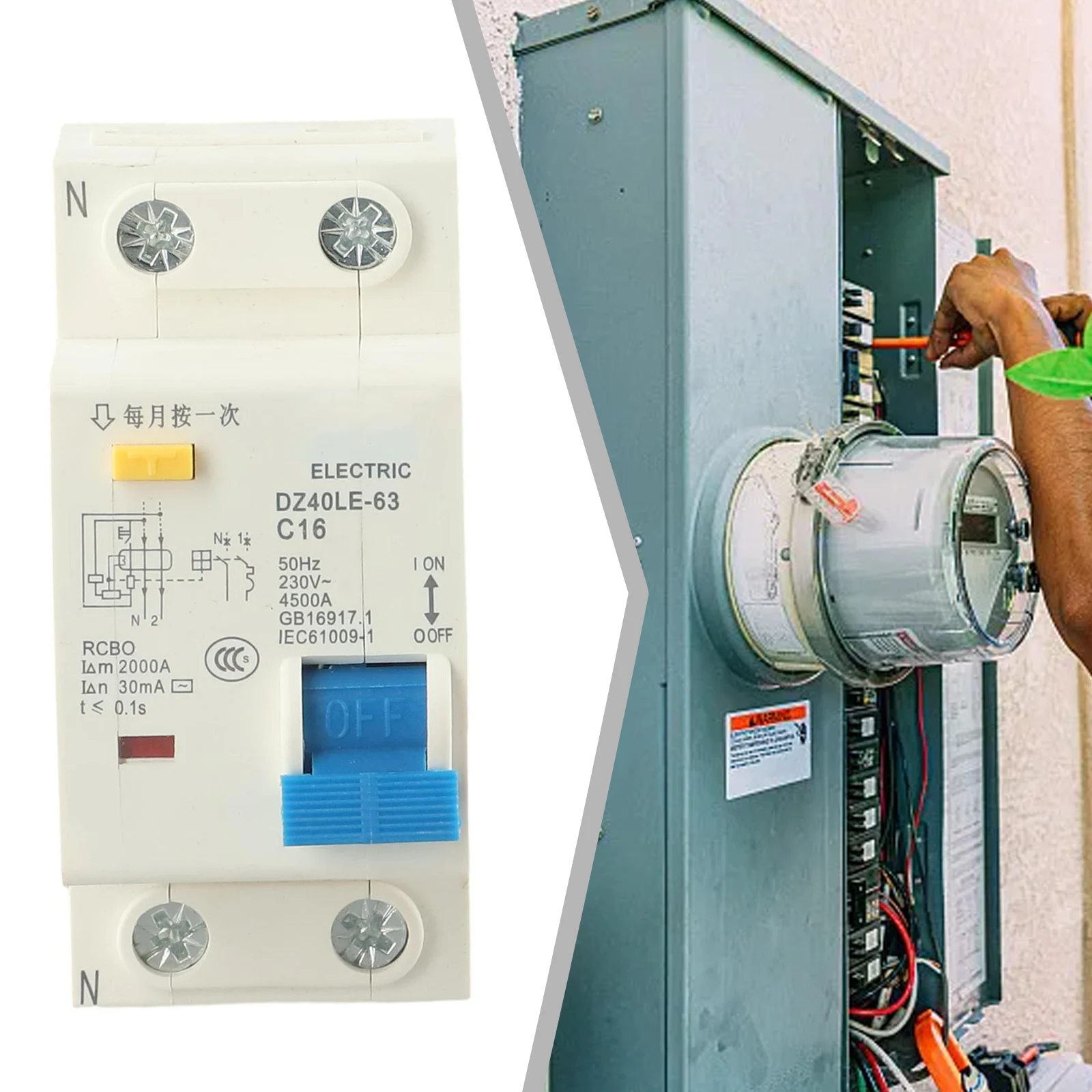 Single Handle DZ40LE-63 Air Switch With Leakage Protector Small Circuit Breaker 16A~63A AC230V DZ40LE-63 Series Electrical
Single Handle DZ40LE-63 Air Switch With Leakage Protector Small Circuit Breaker 16A~63A AC230V DZ40LE-63 Series Electrical