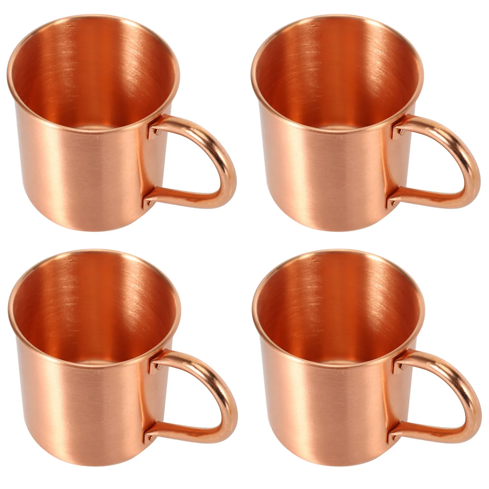 

4X Pure Copper Moscow Mule Mug Solid Smooth Without Inside Liner for Cocktail Coffee Beer Milk Water Cup Home Drinkware