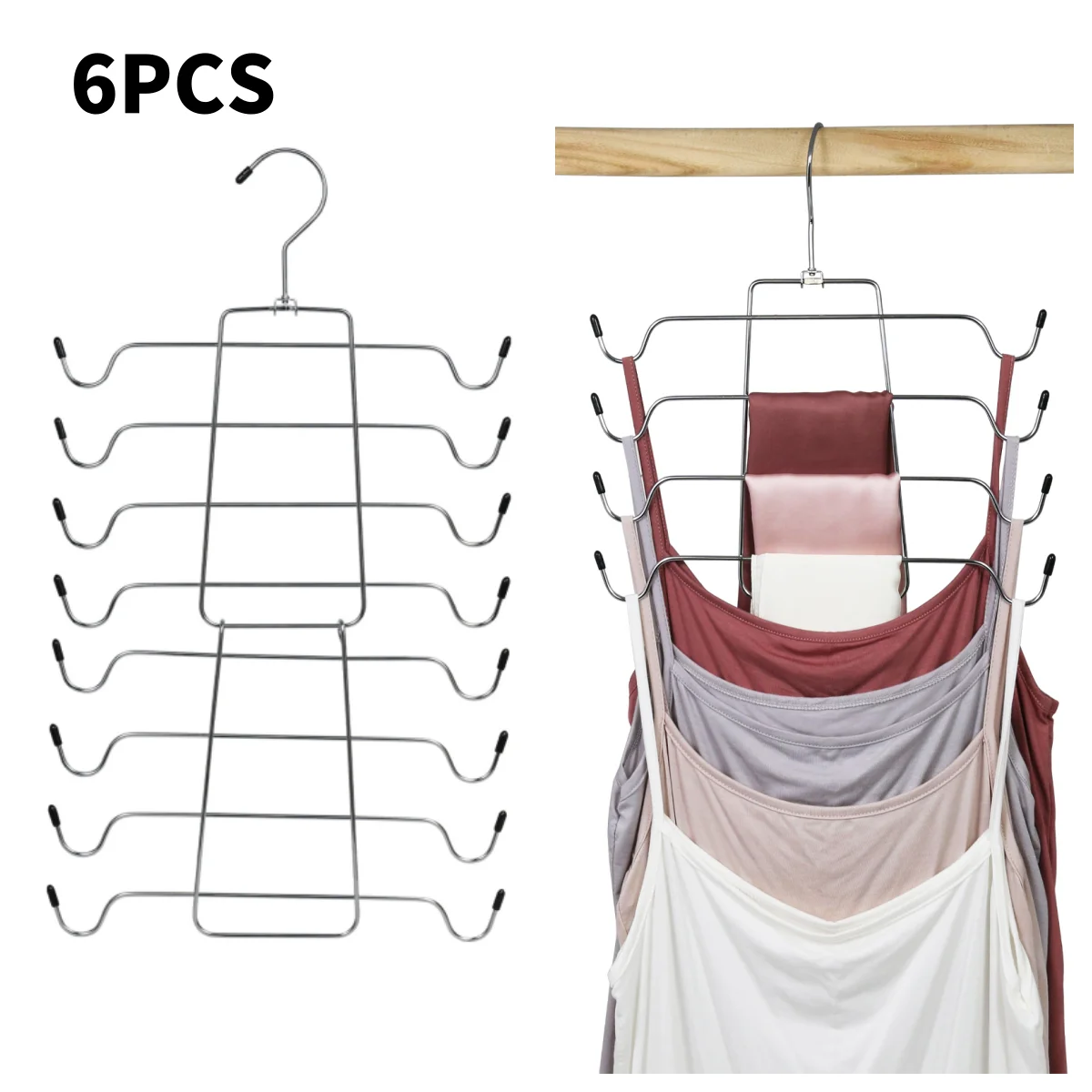 

Tank Tops Hangers Bra Hangers 8 layer Space Saving Hanger Metal Folding Closet Organizer for Tank Tops Bras Bathing Suits Belts