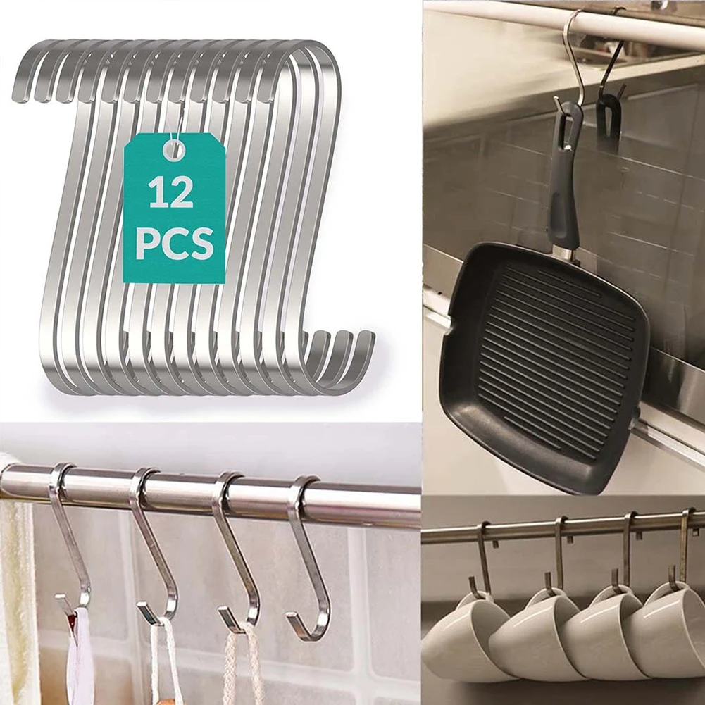 12pcs S-shaped Hooks Flat Stainless Steel Hanger Anti-corrosion AntiRust Hanging U Tensil Home-Kitchen Garden Multi Purpose Hook
12pcs S-shaped Hooks Flat Stainless Steel Hanger Anti-corrosion AntiRust Hanging U Tensil Home-Kitchen Garden Multi Purpose Hook