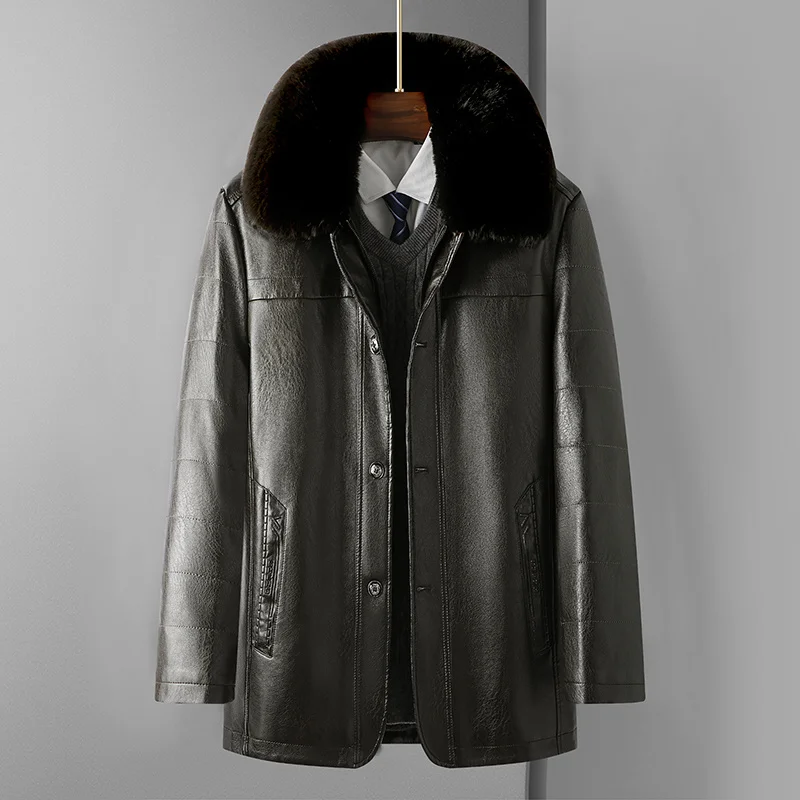 2023Winter style plus velvet fashion handsome trend high-end leather warm windproof dad fur coat big collar men's
2023Winter style plus velvet fashion handsome trend high-end leather warm windproof dad fur coat big collar men's