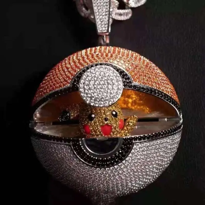 Pokemon Anime Peripherals Kawaii Piakchu Poke Ball Cartoon Style Originality Hip Hop Accessories 3DFull Diamond Pendant Necklace
Pokemon Anime Peripherals Kawaii Piakchu Poke Ball Cartoon Style Originality Hip Hop Accessories 3DFull Diamond Pendant Necklace