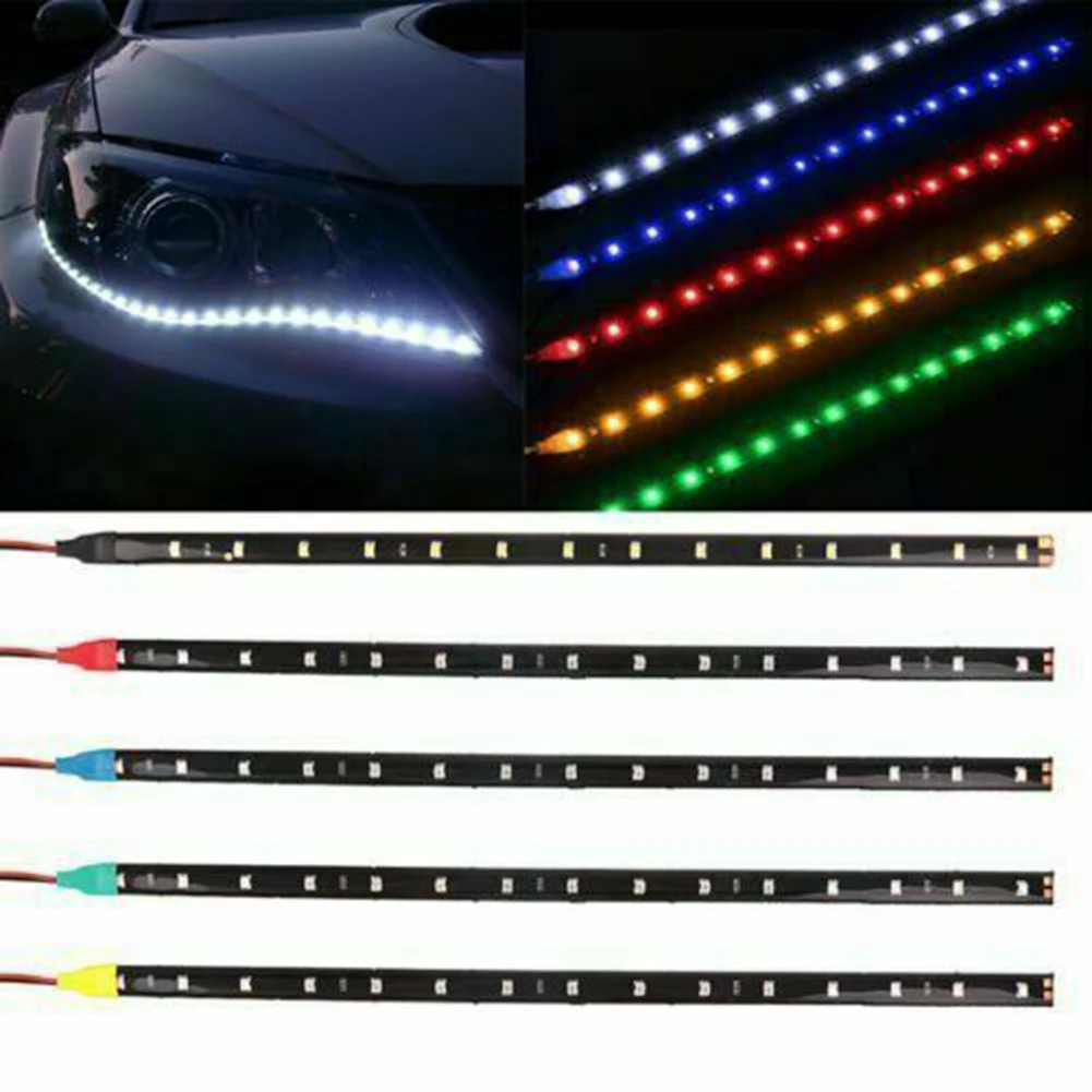 1x 30cm Car LED Strip Light High Power 12V 15SMD Car DRL Lamp Waterproof LED Flexible Daytime Running Light White Blue Green Red
1x 30cm Car LED Strip Light High Power 12V 15SMD Car DRL Lamp Waterproof LED Flexible Daytime Running Light White Blue Green Red