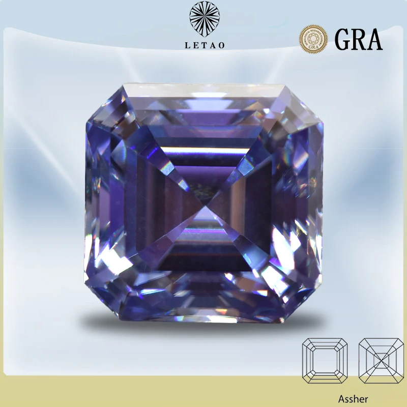 Moissanite Stone Lavender Color Asscher Cut Advanced Jewelry Material Pass Diamond Tester for jewel making with GRA Certificate
Moissanite Stone Lavender Color Asscher Cut Advanced Jewelry Material Pass Diamond Tester for jewel making with GRA Certificate