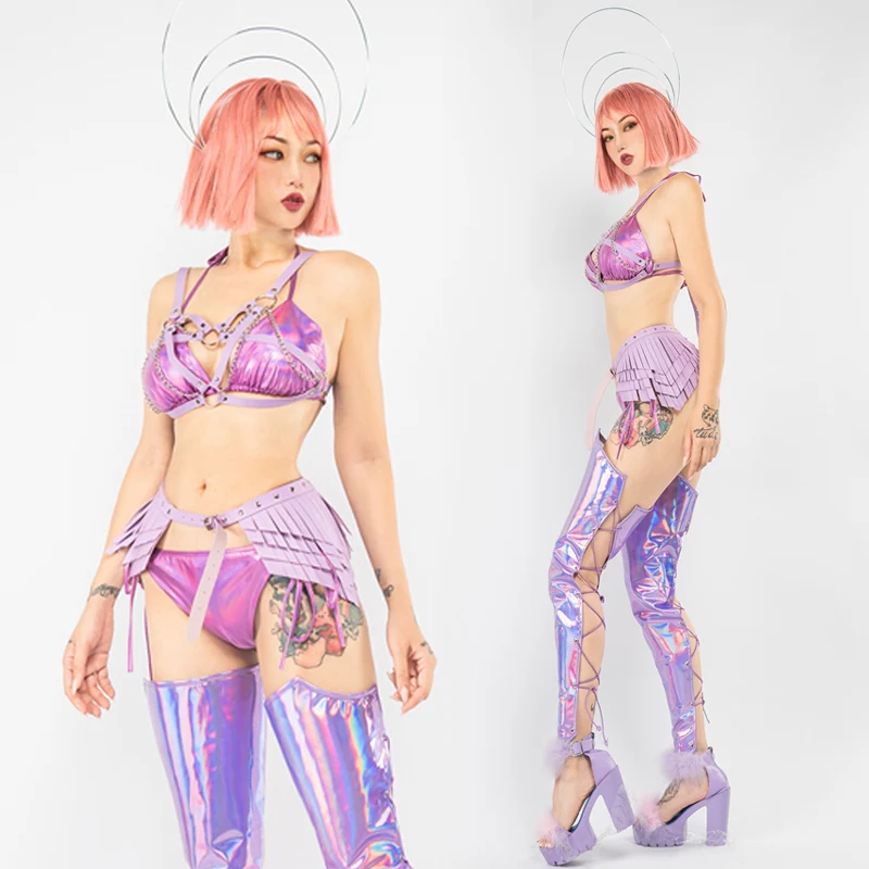Sexy Purple Laser Bikini Pole Dance Costume Adult Nightclub Bar Gogo Dancer Stage Outfit Dj Wear Party Rave Clothing VDB4076
Sexy Purple Laser Bikini Pole Dance Costume Adult Nightclub Bar Gogo Dancer Stage Outfit Dj Wear Party Rave Clothing VDB4076