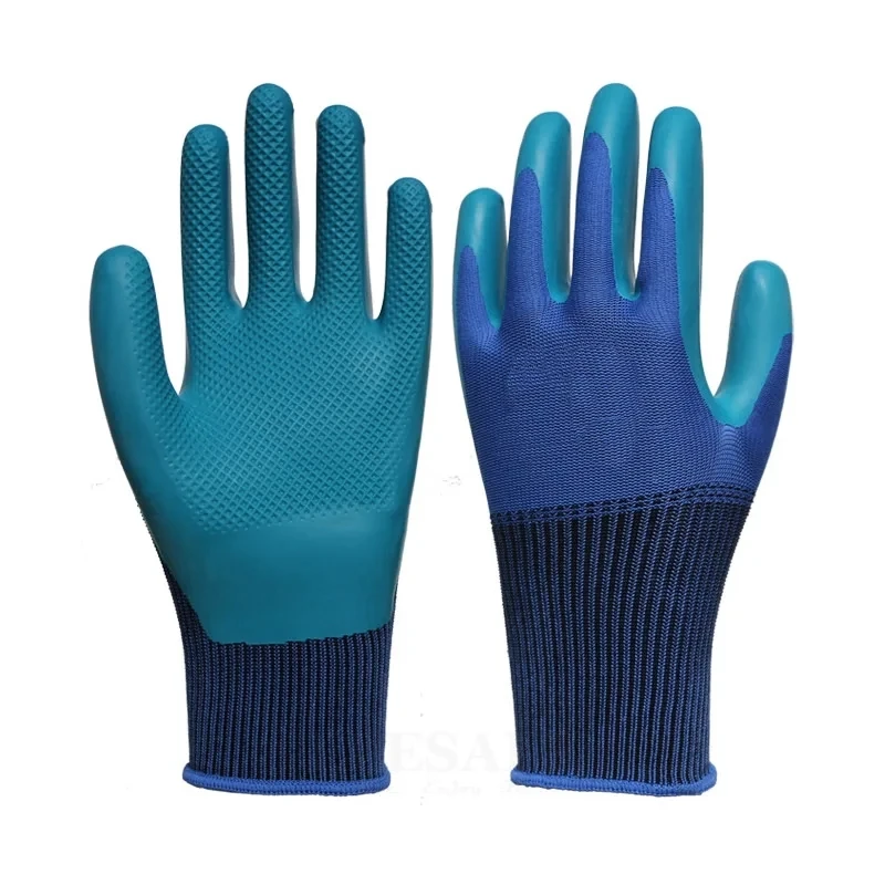 

1/Pair Rubber Coated Anti-Slip Waterproof Wear-Resistant Garden Gloves For Garden Repairing Builder Super Grip Working Gloves