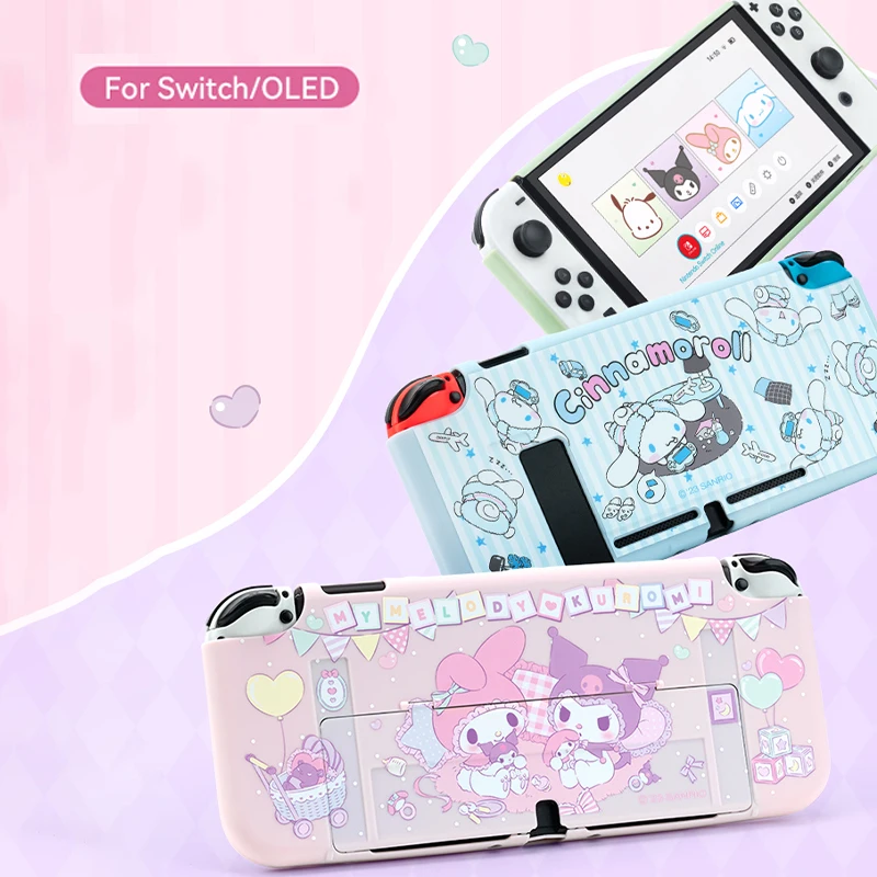 Anime Sanrio Kuromi Cinnamoroll Switch Protective Cases My Melody Rocker Hat Cute Anti-fall Pluggable Base OLED NS Game Console
Anime Sanrio Kuromi Cinnamoroll Switch Protective Cases My Melody Rocker Hat Cute Anti-fall Pluggable Base OLED NS Game Console