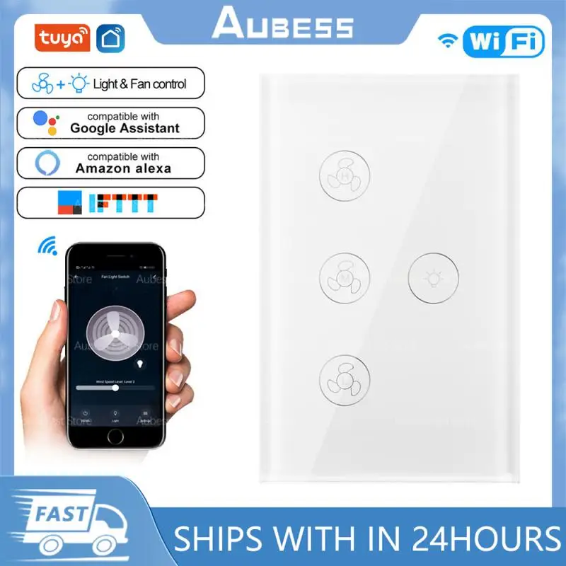AUBESS Tuya WiFi Smart Ceiling Fan Light Control Smart Life APP Remote Speed Control Alexa Google Home Compatible
AUBESS Tuya WiFi Smart Ceiling Fan Light Control Smart Life APP Remote Speed Control Alexa Google Home Compatible