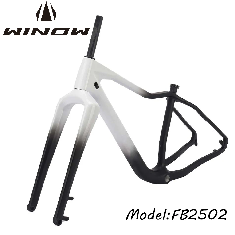 

Winow Snow MTB Carbon Frame 26er*5.0" /27.5er* 4.5'' BSA 100MM Bicycle Frames Post Mount 160mm Rotor 18 inch MTB Snow Frameset