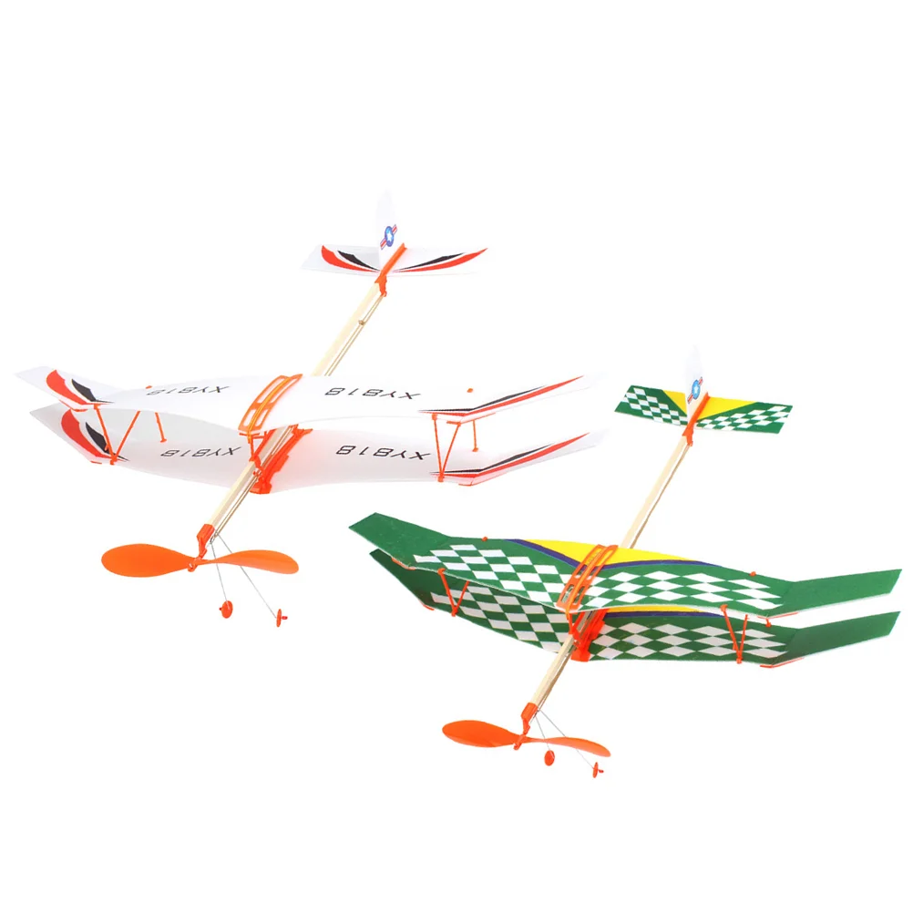 

Glider Planes Propeller Plane Toys 2Pcs Rubber Band Powered Aircraft Diy Airplane Model Puzzle Hand-Thrown Airplane Kids
