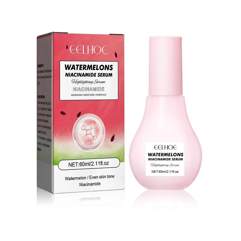 

EELHOE 60ml Watermelon Glow Niacinamide Dew Drops Serum Makeup Serum Priming Face Highlighter Serum Lightweight Hydrating