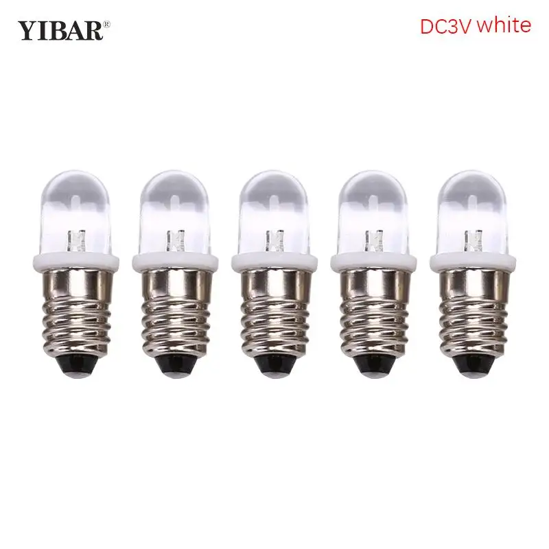 

5 Pcs/lot E10 Led Bulb E10 DC 3V 4.5V Instrument Bulb E10 Indicator Bulb Old Fashioned Flashlight Bulb 2.8cm x 1cm