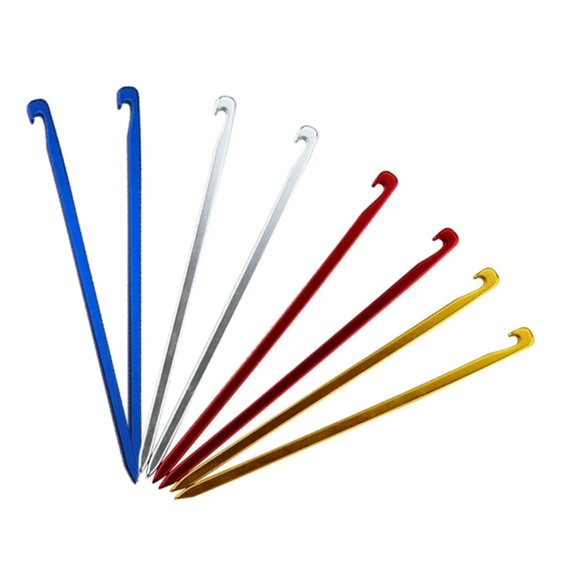 

10 Pcs Canopy Stakes Aluminium Alloy Tent Peg Outdoor Camping Stakes Yard Lawn Peg for Fixing Tent Tarps Awning Mat