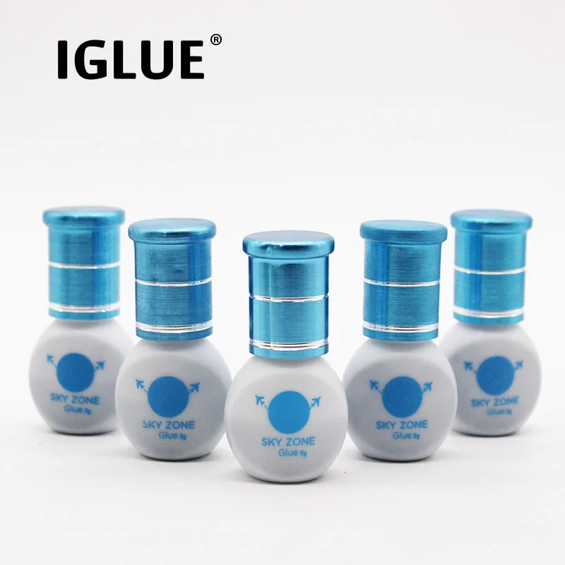 

5 Bottles 5g Sky Zone Eyelash Extensions Glue 1-2s Dry Fastest Strongest False Lash Glue Adhesive Original Korea Beauty Makeup