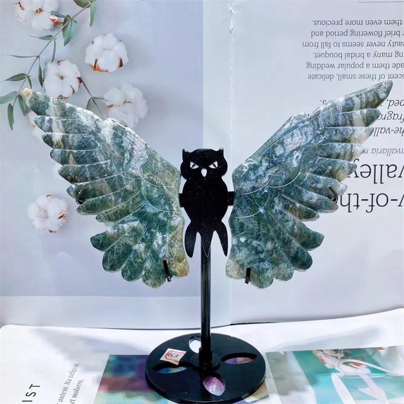 Natural Moss Agate Owl Wings Crystal Fashion Gemstone Animal Carving Crafts Fengshui Decorations Gift 1pair
Natural Moss Agate Owl Wings Crystal Fashion Gemstone Animal Carving Crafts Fengshui Decorations Gift 1pair