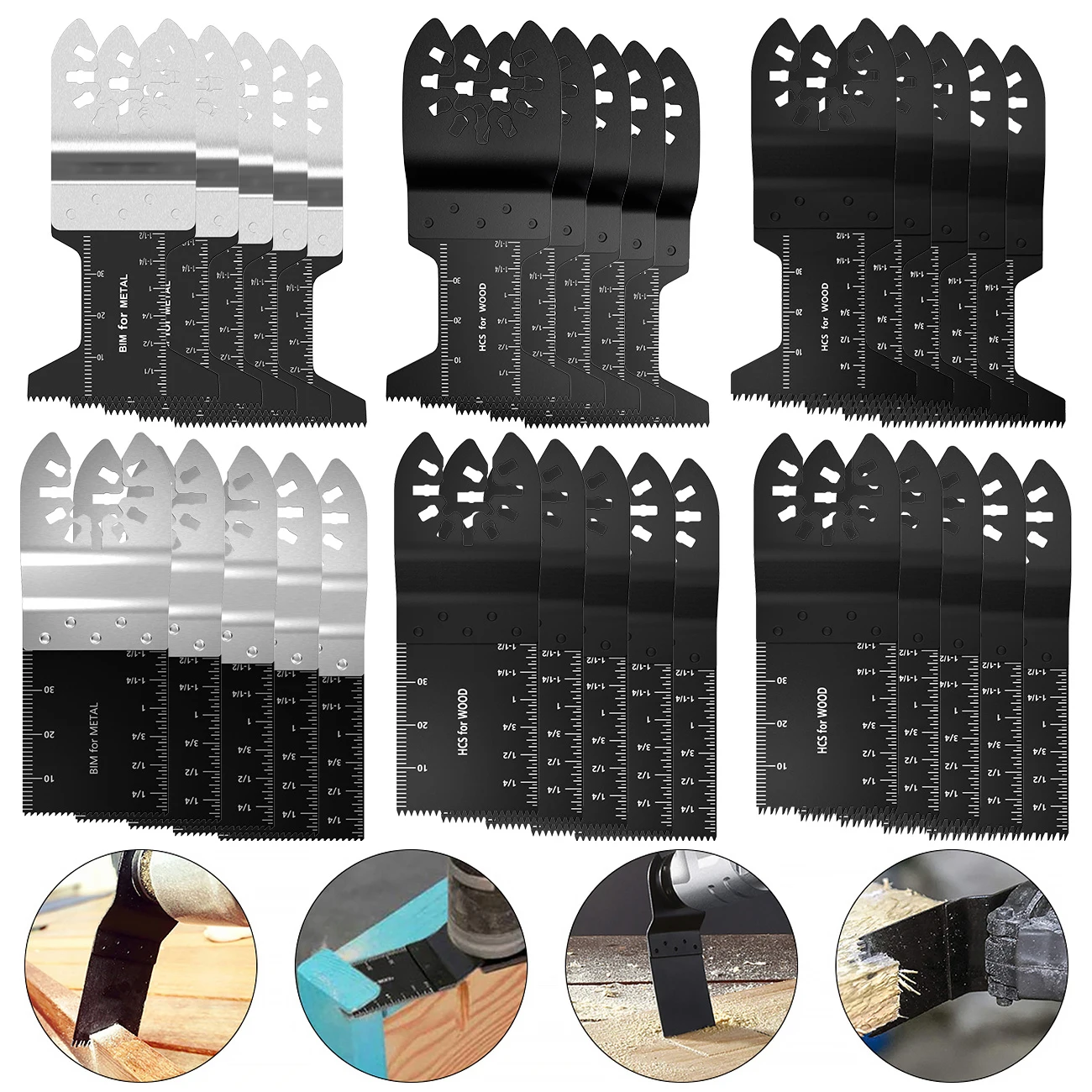 30Pcs Oscillating Saw Blade High Precision Fast Cutting Blades Wood Metal Plastic Cutting Multi Tool Quick Release Saw Blades
30Pcs Oscillating Saw Blade High Precision Fast Cutting Blades Wood Metal Plastic Cutting Multi Tool Quick Release Saw Blades