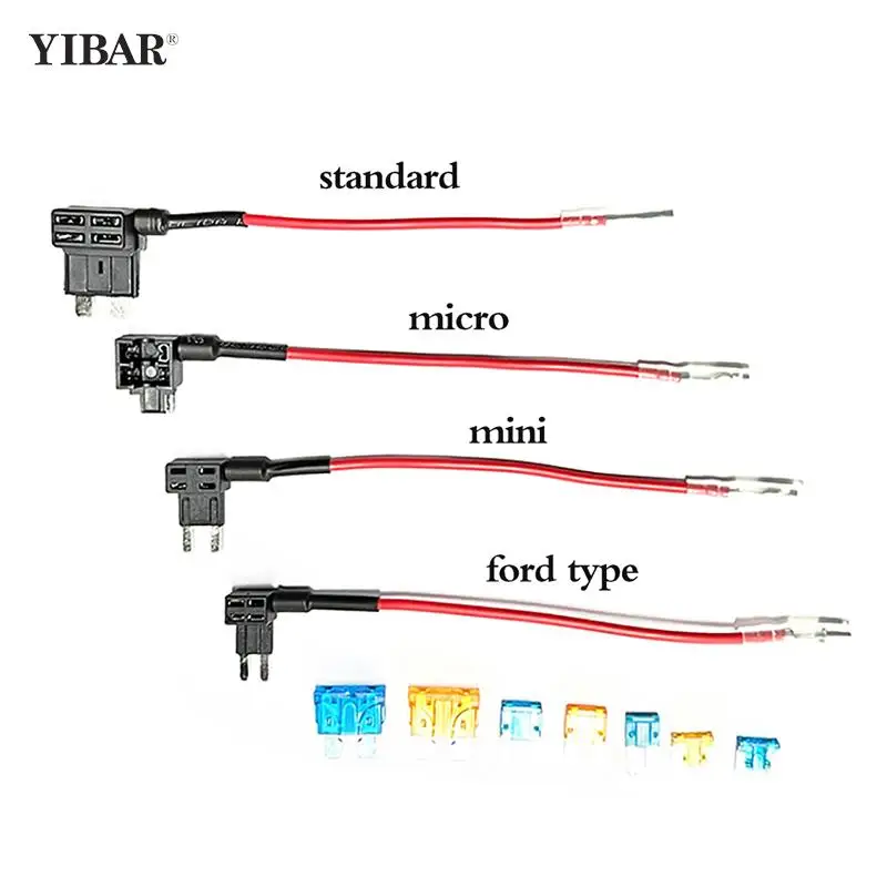 

12V Fuse Holder TAP Adapter Micro ATM APM Blade 10A Blade Car Fuse with Holder 16 AWG and Car Blade Fuse