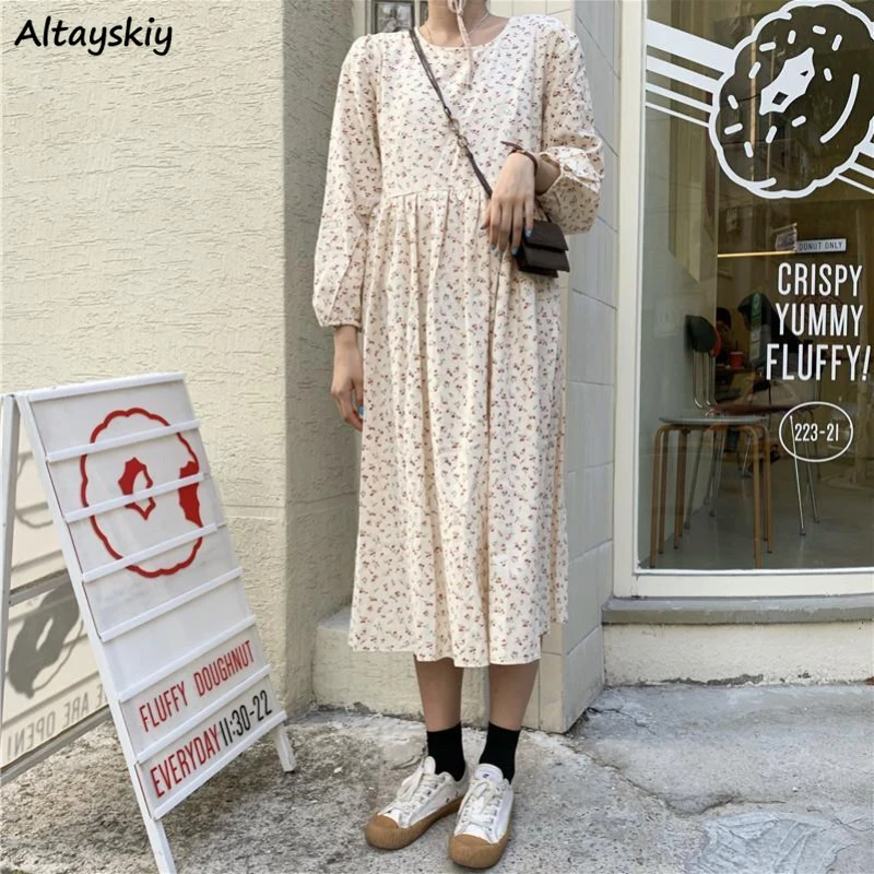 Dresses Women Floral Long Sleeve Leisure Loose Fit Daily Designed Lace-up Lovely Girls Korean Style Personality Spring Cozy BF
Dresses Women Floral Long Sleeve Leisure Loose Fit Daily Designed Lace-up Lovely Girls Korean Style Personality Spring Cozy BF