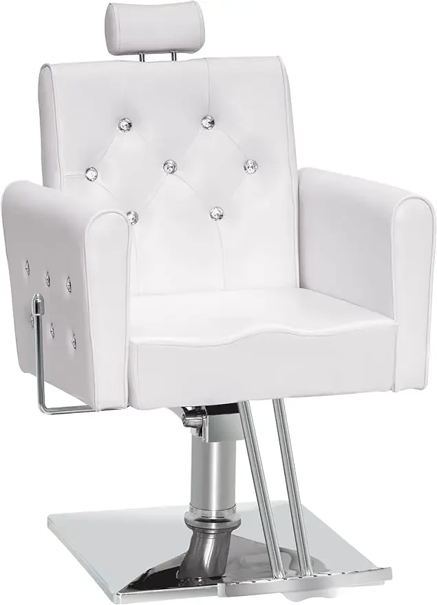 

Classic Hydraulic Recliner Barber Chair Antique Hair Spa Salon Styling Beauty Equipment 3123 (White)