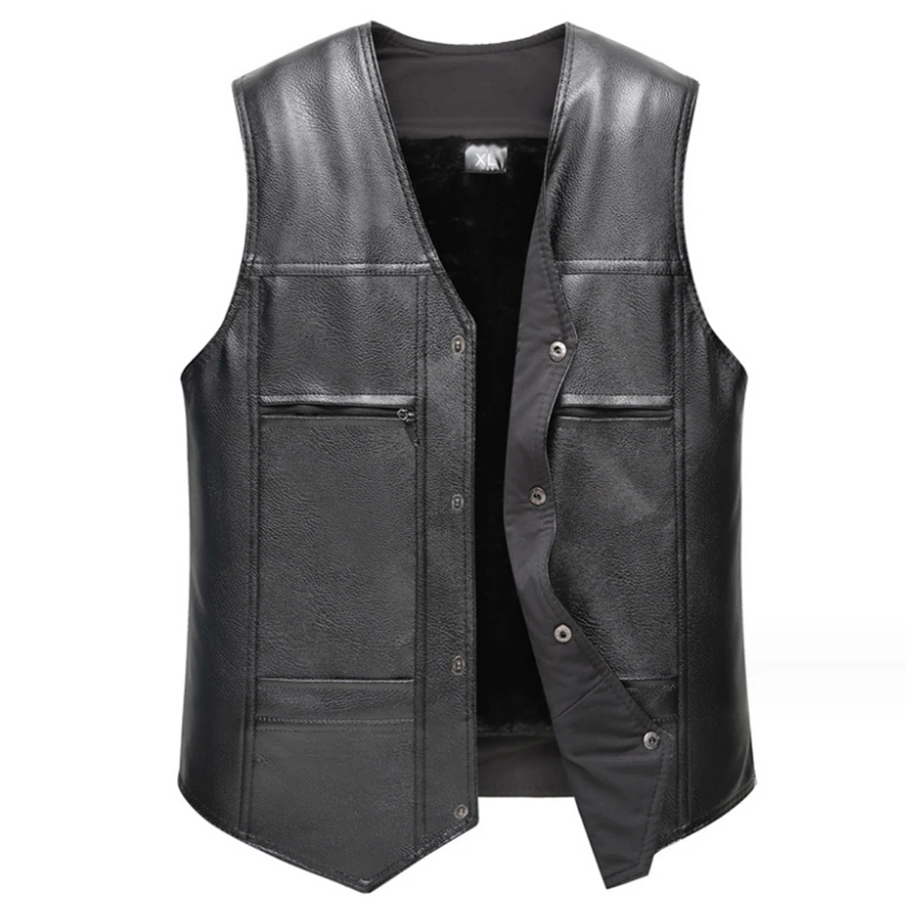 Faux Leather Waistcoat Coat with Warm Velvet Lining Mens Sleeveless Jacket for XL 4XL Sizes Stylish and Practical
Faux Leather Waistcoat Coat with Warm Velvet Lining Mens Sleeveless Jacket for XL 4XL Sizes Stylish and Practical