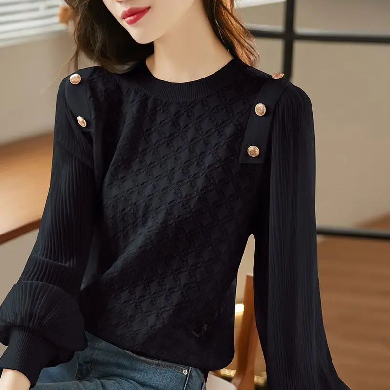 Lace Shirt Women's Spring Sweater 2023 New Fashion Pleated Lantern Sleeve Panels Thin Top Knit Shirt
Lace Shirt Women's Spring Sweater 2023 New Fashion Pleated Lantern Sleeve Panels Thin Top Knit Shirt