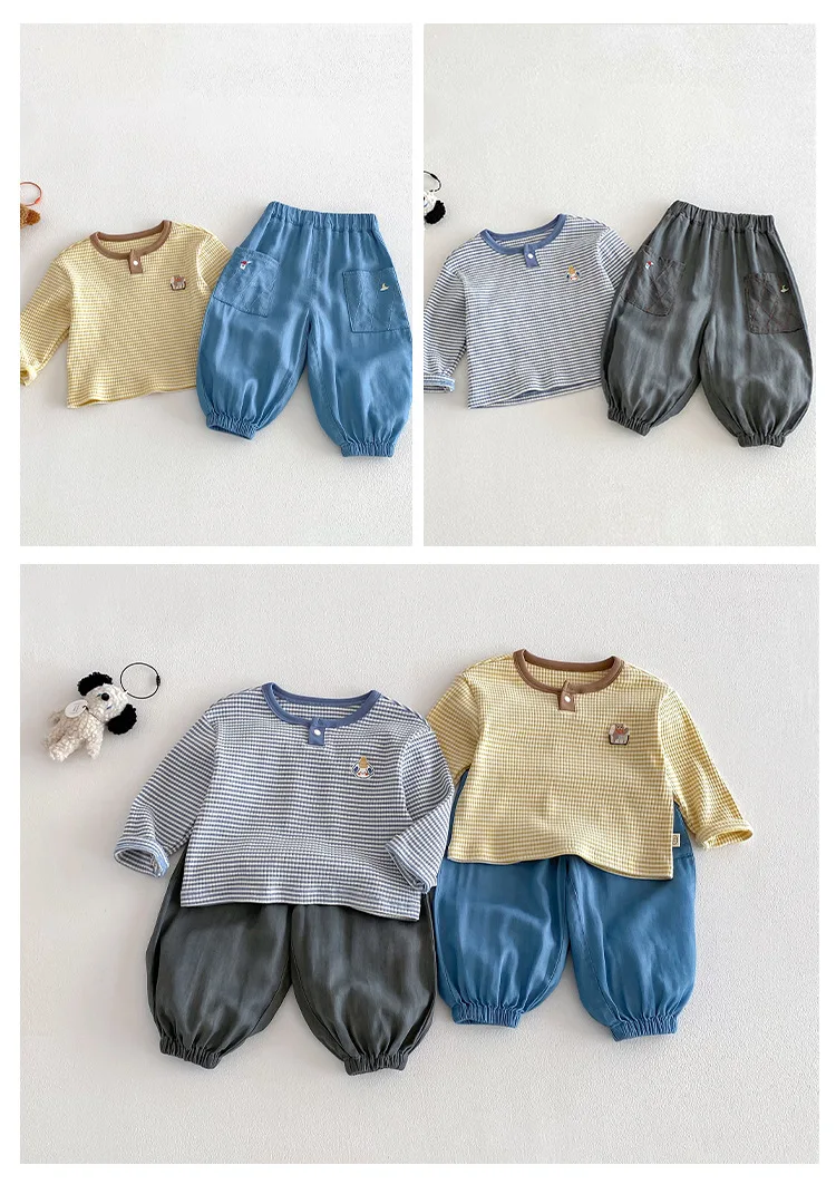 جينز أطفال مطرز برسومات كرتونية لفصلي الربيع والخريف، بنطلون كاجوال للأولاد والبنات، ليجنز طويل عصري بخصر مطاطي جينز أطفال مطرز برسومات كرتونية لفصلي الربيع والخريف، بنطلون كاجوال للأولاد والبنات، ليجنز طويل عصري بخصر مطاطي