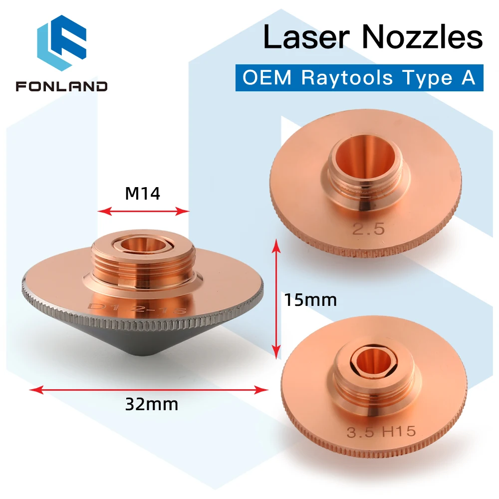 FONLAND Raytools Dia.32mm H15 Caliber 0.8-6.0 Single/Double Layers Welding Laser Nozzles for Fiber Laser Cutting CNC Machine
FONLAND Raytools Dia.32mm H15 Caliber 0.8-6.0 Single/Double Layers Welding Laser Nozzles for Fiber Laser Cutting CNC Machine